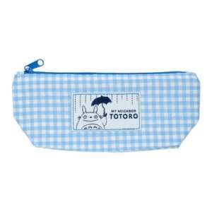 Trousse : Totoro - Bleue à carreaux