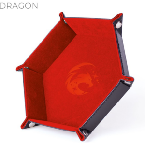 Piste de dés : Phénix Flamboyant - Cuir et Velours - Rouge - Hexagonale