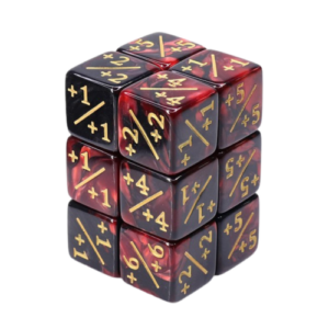 Dés JDR : Dé modificateur positif (rouge et noir)