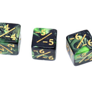 Dés JDR : Dé modificateur négatif (vert nacré)