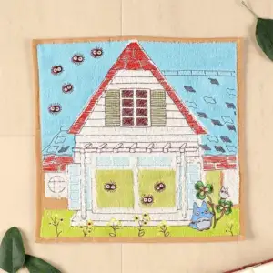 Mini serviette Totoro & Maison de Kusakabe 25x25 cm