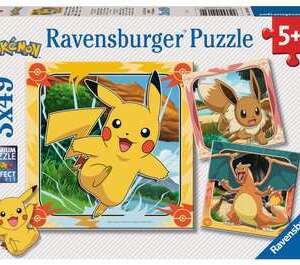 Puzzle : Pikachu, Dracaufeu et Evoli - 3x49