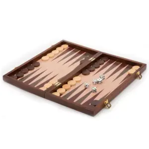 Backgammon : 38cm - Pliable - En bois