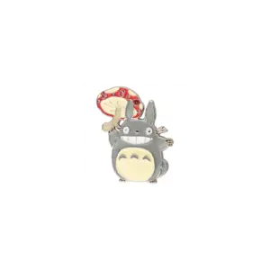 Broche : Totoro gris avec champignon